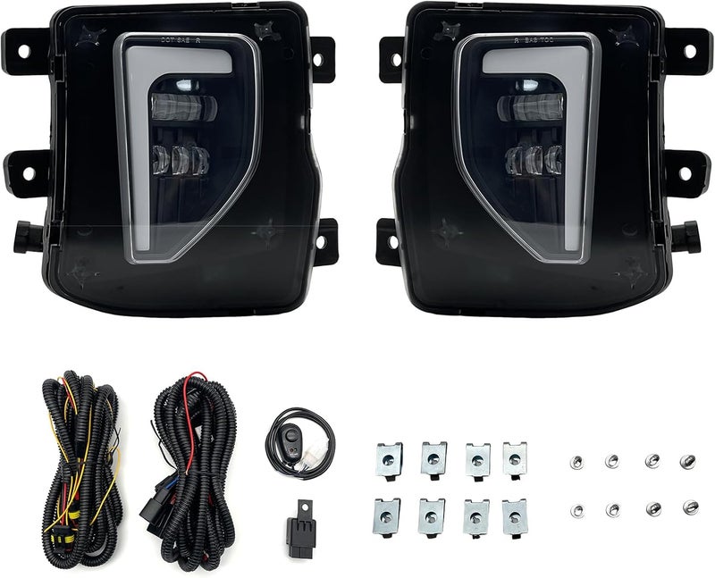 BOXLIGHT LED Fog Lights Assembly w/DRL Compatible With 2016 2017 2018 Chevy Silverado 1500 Front Bumper Driving Fog Lamp Fog Light Kits - Image 1